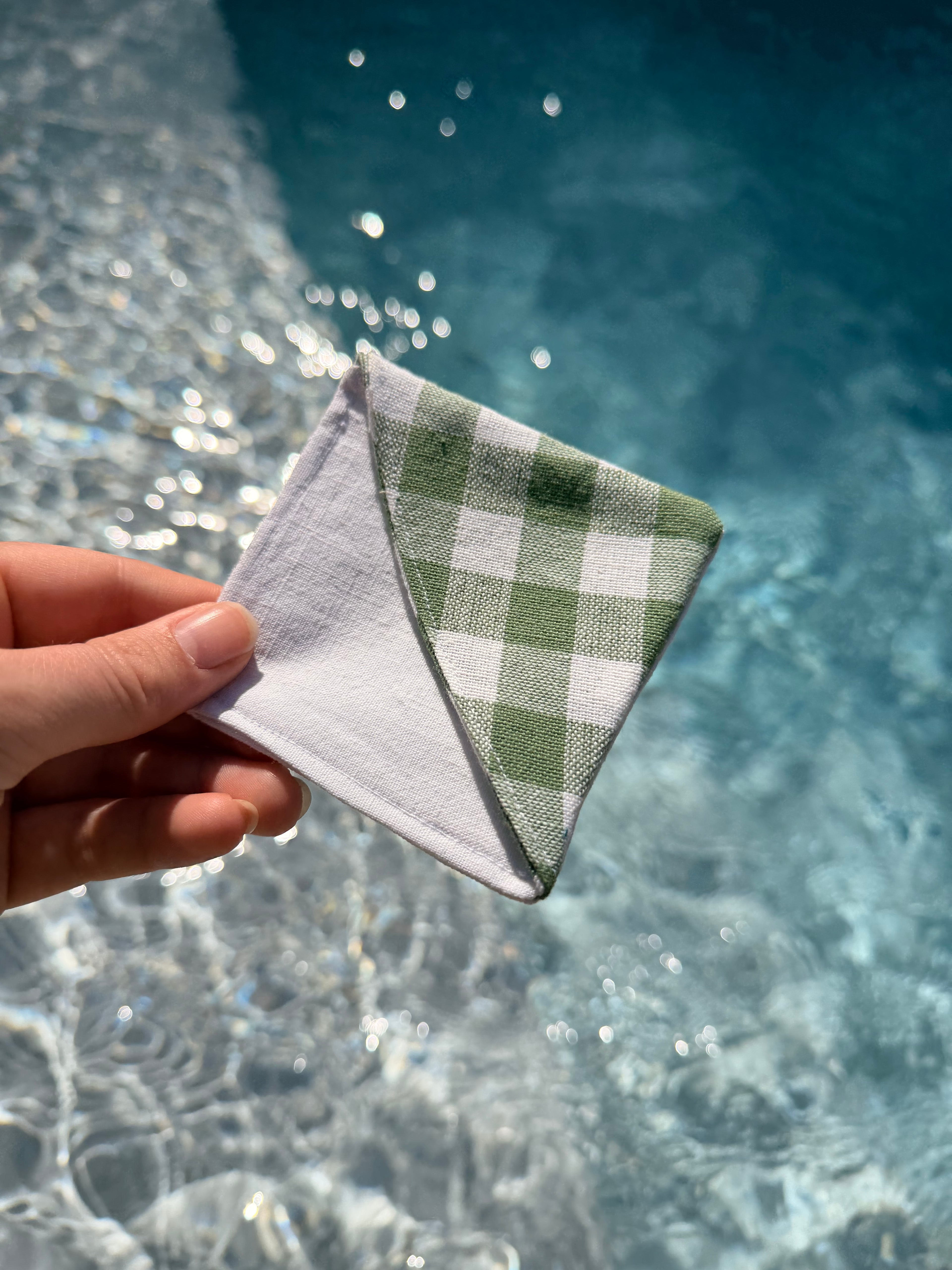 Marque page Vichy vert blanc