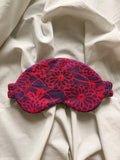 Masque de nuit rose violet et velours vert