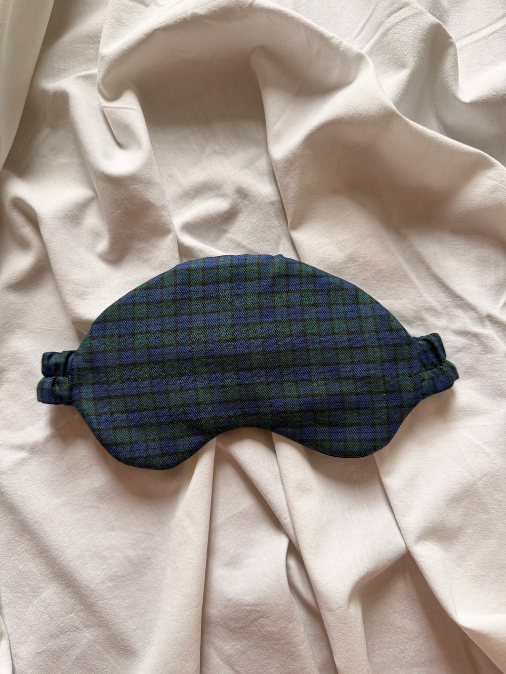 Masque de nuit tartan bleu