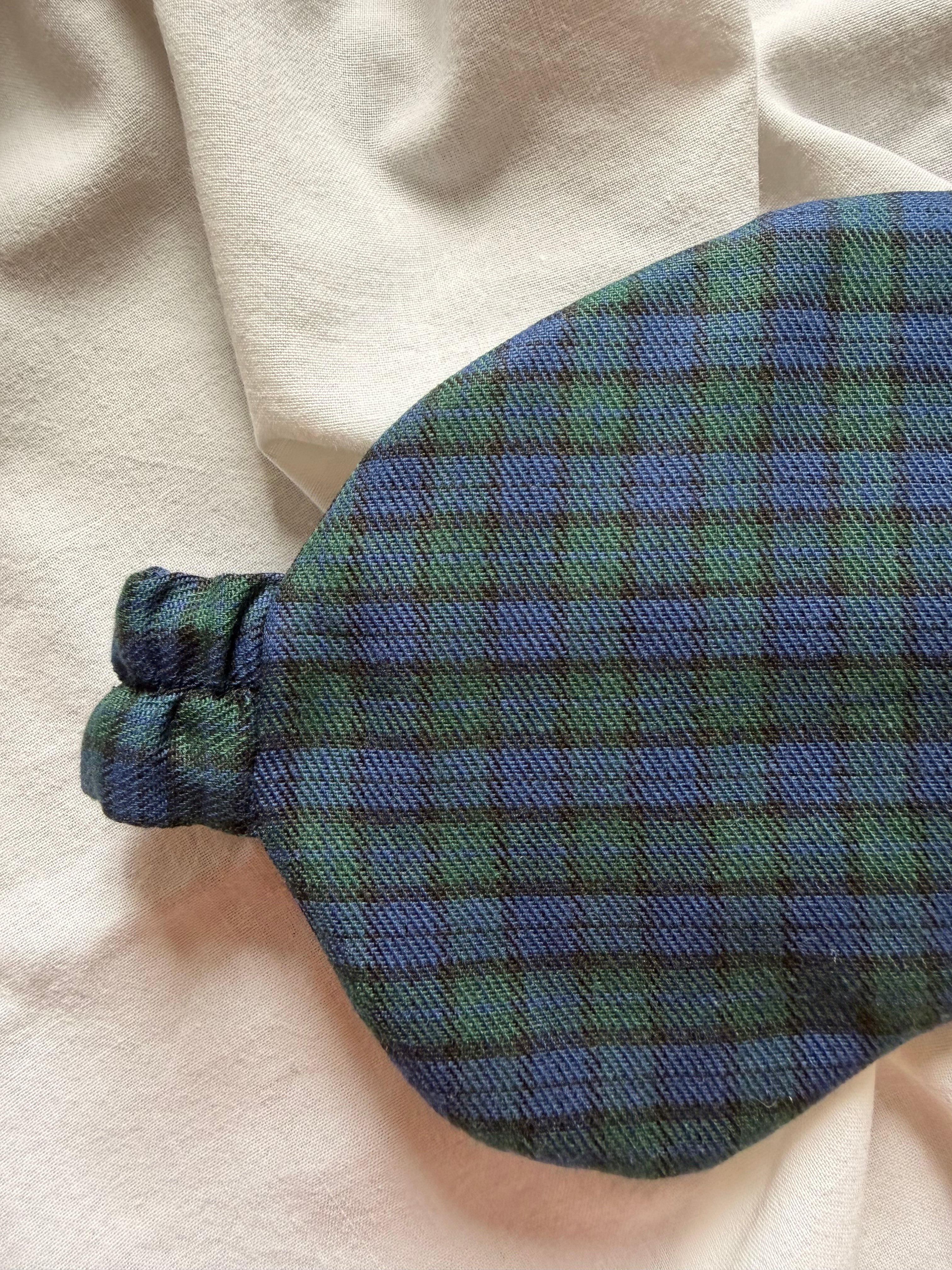 Masque de nuit tartan bleu