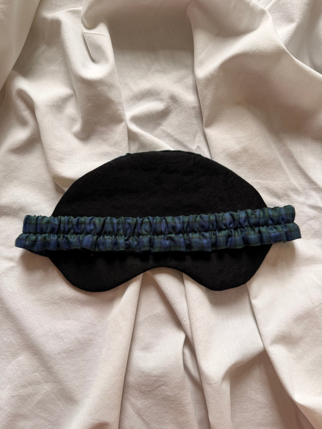 Masque de nuit tartan bleu