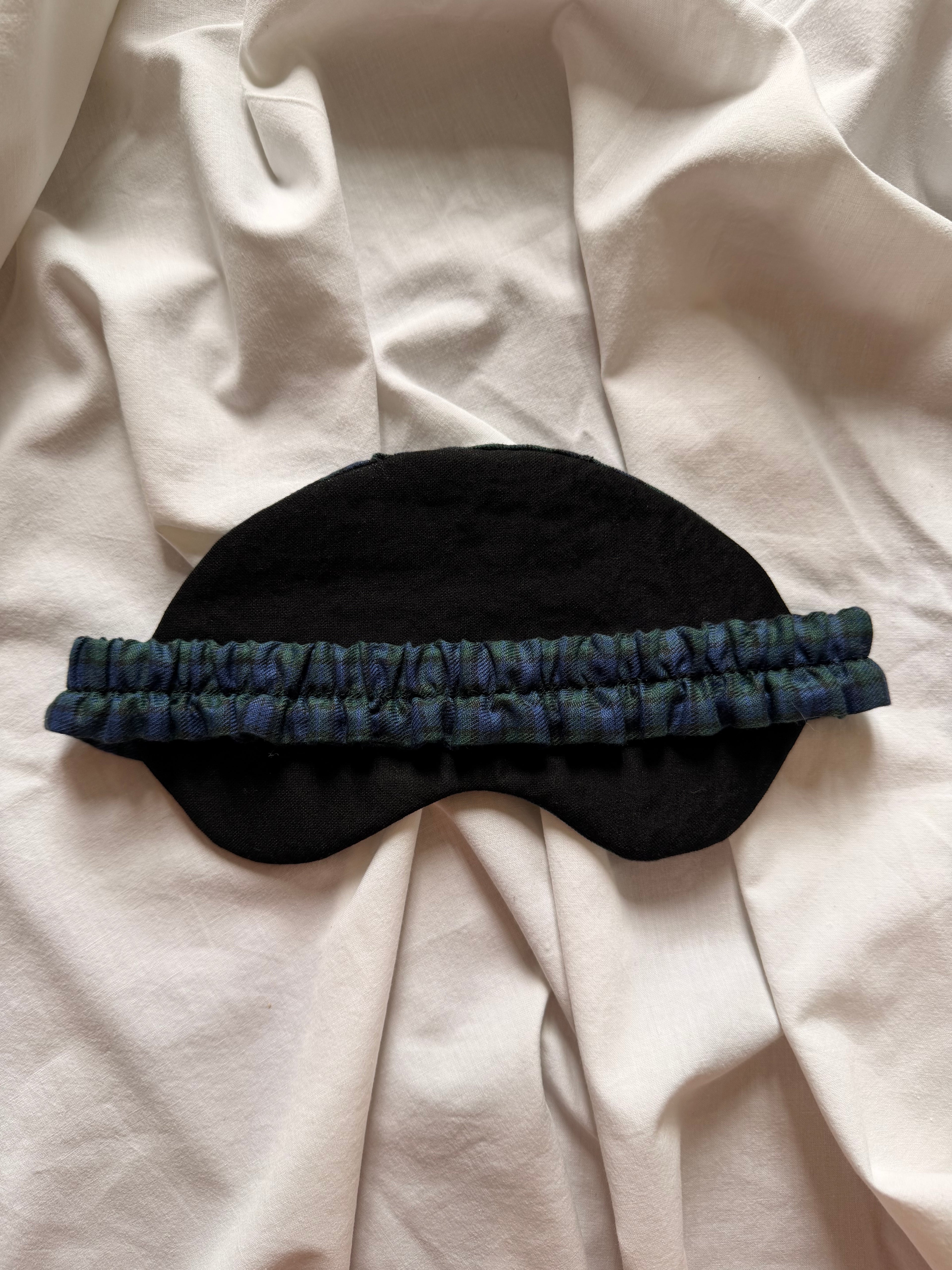 Masque de nuit tartan bleu