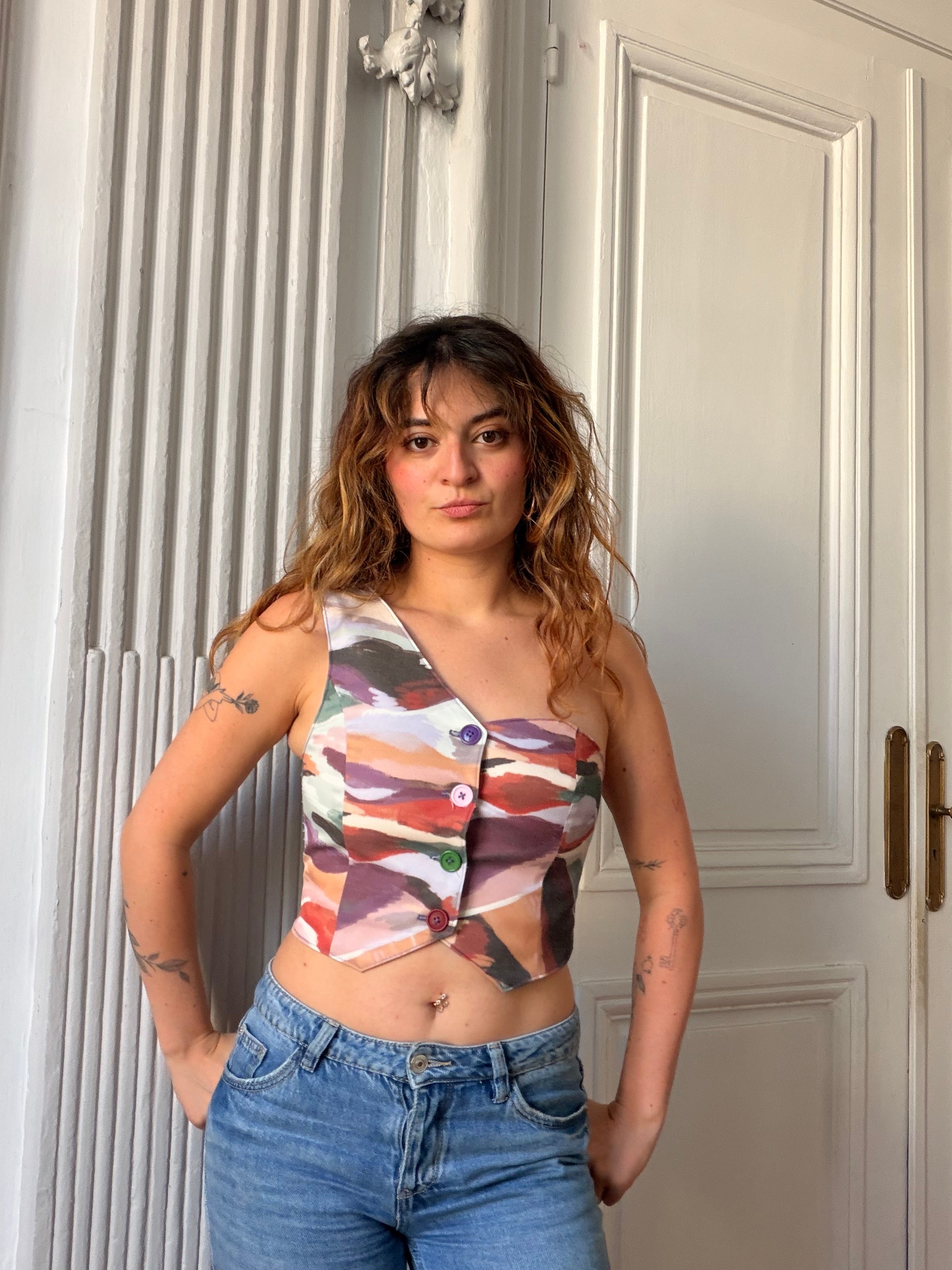 Top Asymétrique Imprimé