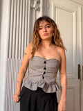 Bustier Tartan Volant