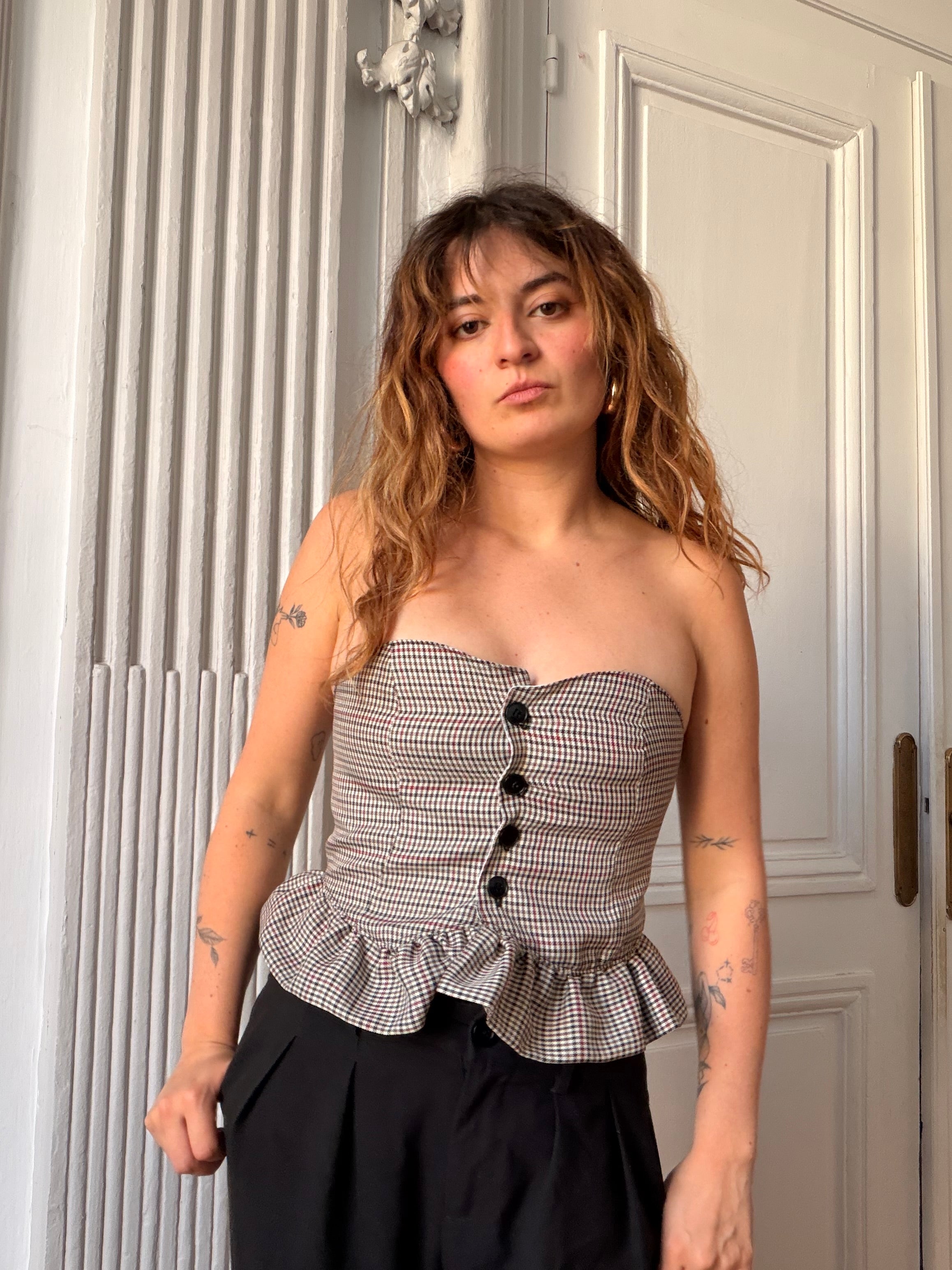 Bustier Tartan Volant