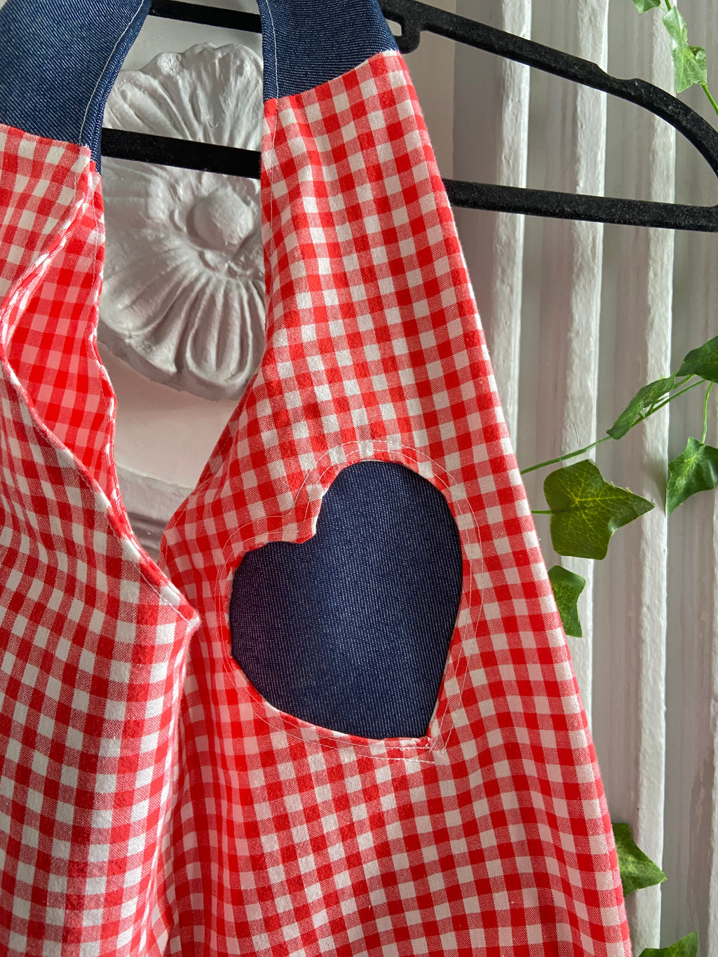 Sac coeur vichy rouge