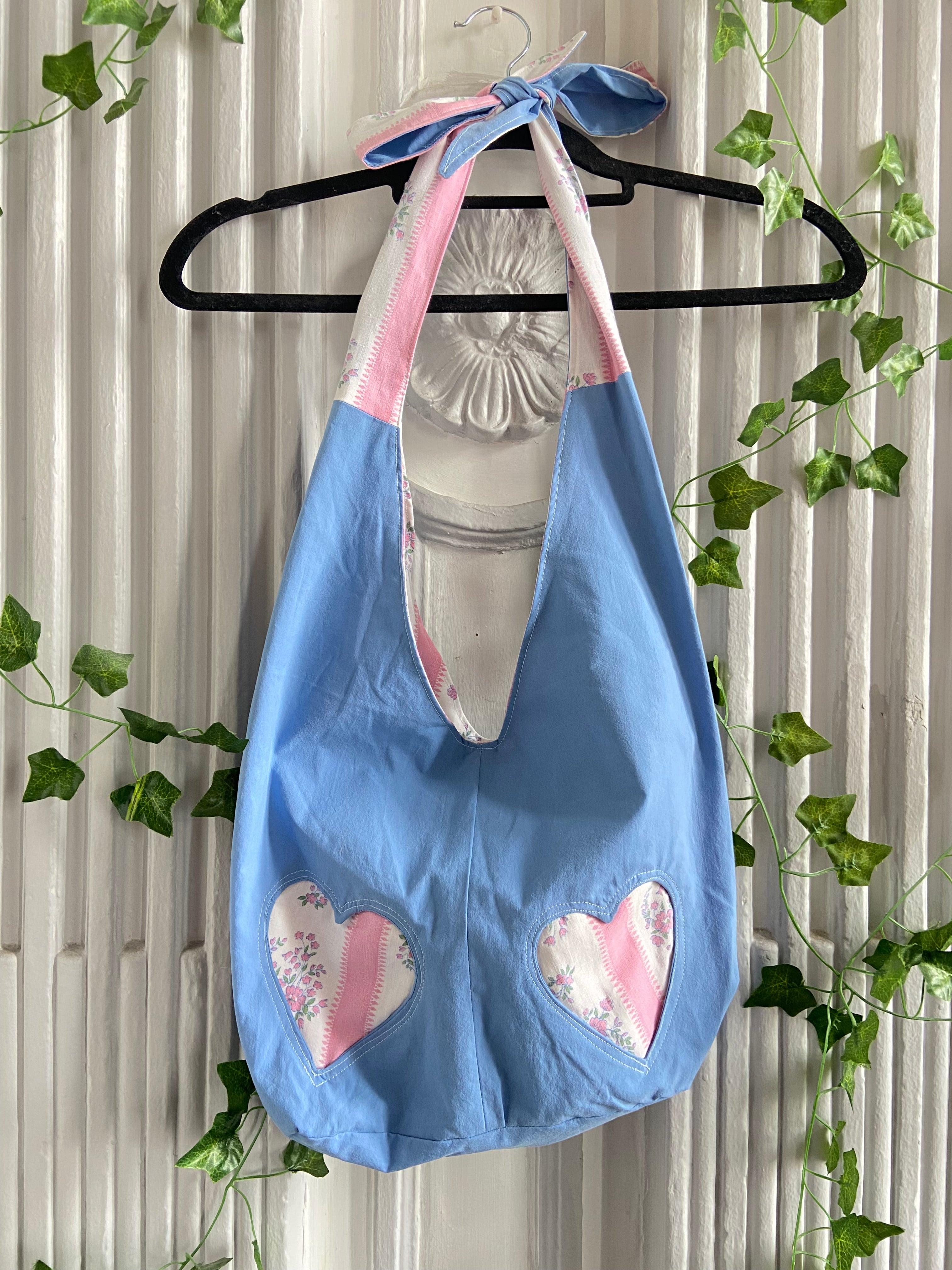 Sac cœur rose et bleu