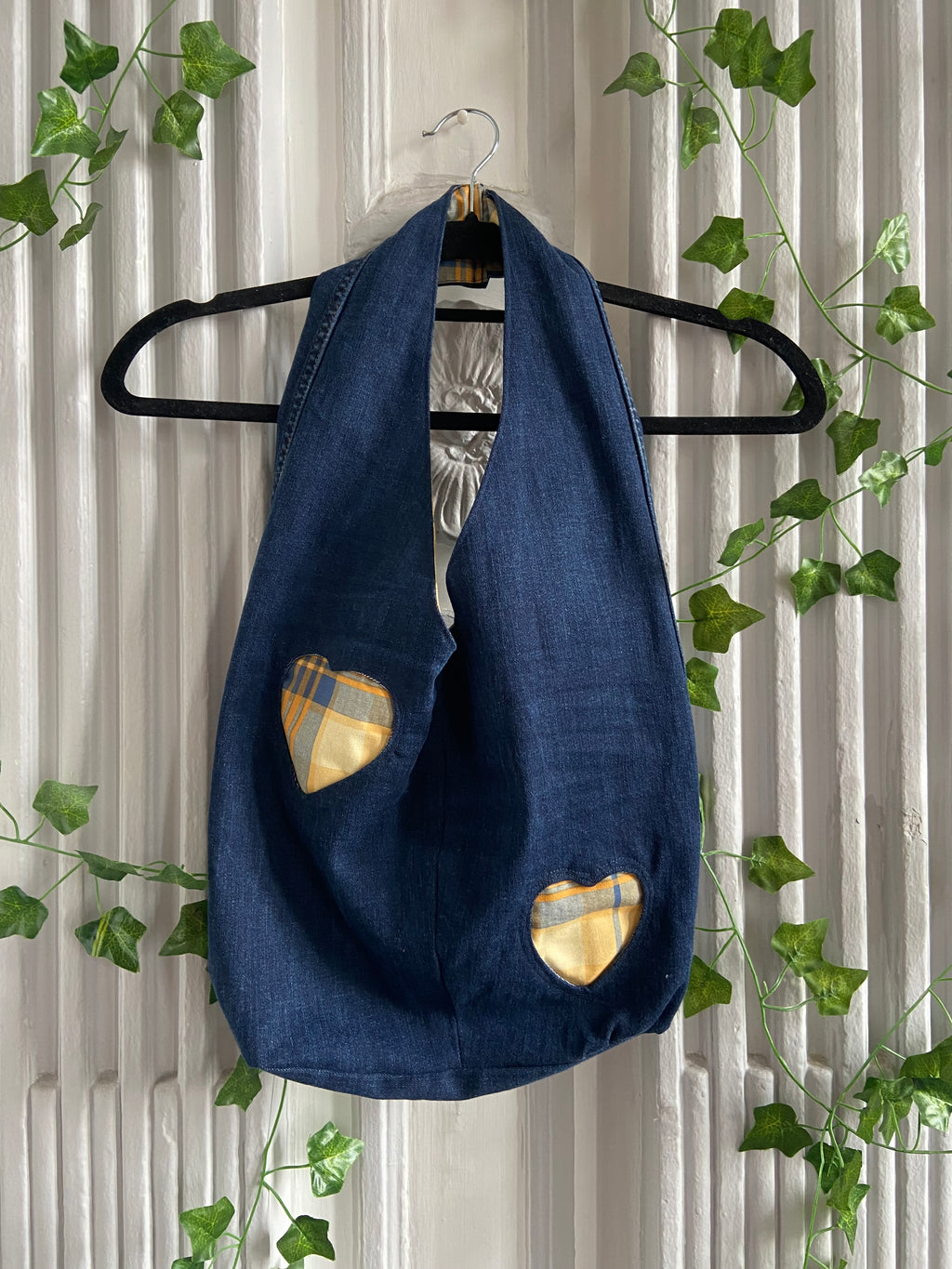 Sac cœur tartan jaune