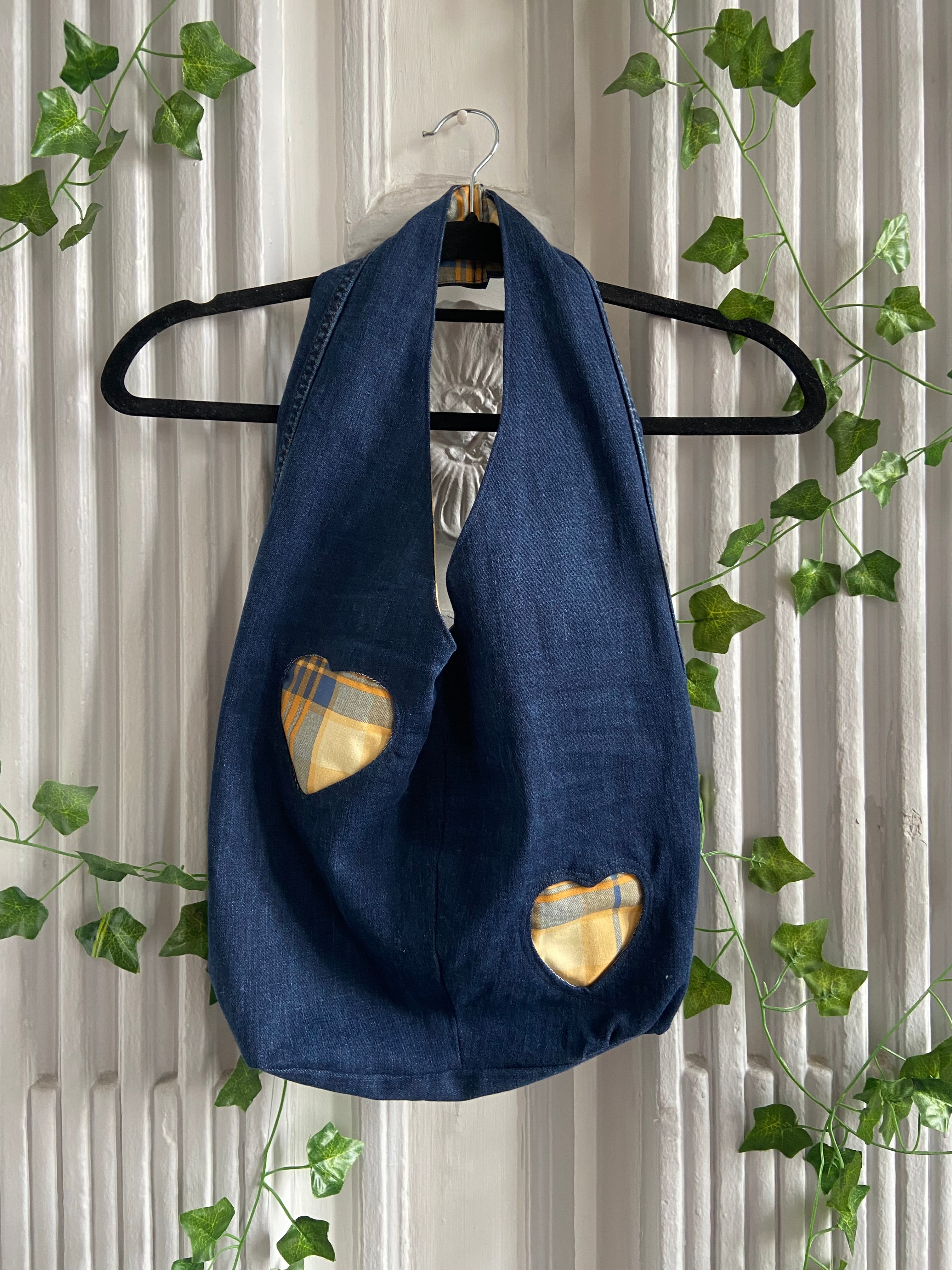Sac cœur tartan jaune